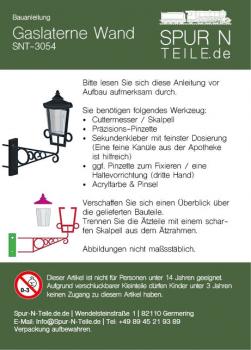 Preview: Anlagen-Architekt - 3054 - Gaslaterne zur Wandmontage (Bausatz)