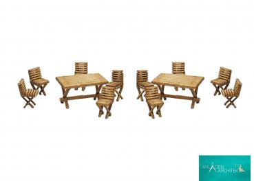 Anlagen-Architekt - 1945 - Gartentisch mit Stühlen (Bausatz) - Spur TT