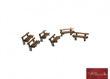 Anlagen-Architekt - 2948 / 31-65 - 6 Parkbänke (Bausatz) - Spur Z