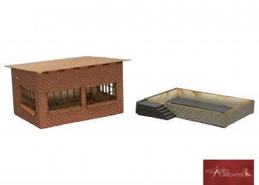 Preview: Anlagen-Architekt - 2972 - Weichenposten geziegelt (Bausatz) - Spur Z