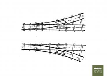 Anlagen-Architekt - 3426 / 29512 - Feldbahn Weichenpaar, Winkel 22,5° (Bausatz - ehemals Hammerschmid / Railino)