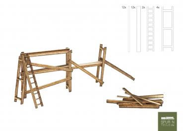 Anlagen-Architekt - 3926 - Malergerüst aus Holz N (Bausatz) - ehemals Micro Welten 01-25