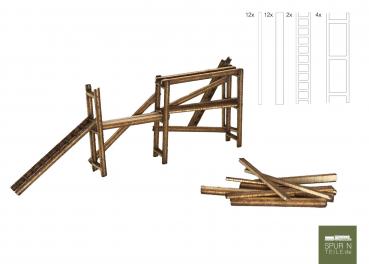 Preview: Anlagen-Architekt - 3926 - Malergerüst aus Holz N (Bausatz) - ehemals Micro Welten 01-25