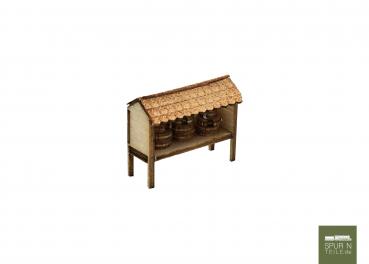 Preview: Micro Welten - 01-69 - 3 Bienenkörbe mit Häuschen