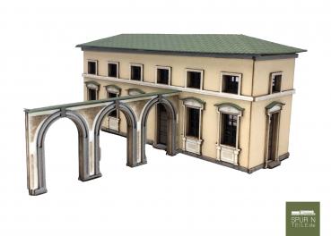 Preview: Anlagen-Architekt - 4203 - Bahnhof Waßling - Anbau "WC / Toilette" mit Arcaden (Bausatz)