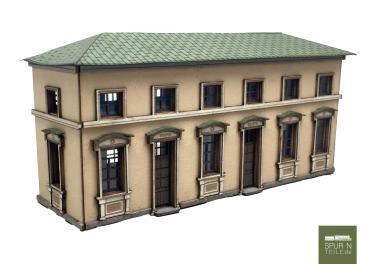 Preview: Anlagen-Architekt - 4204 - Bahnhof Waßling - Anbau "Billet / Trafik" mit Arcaden (Bausatz)