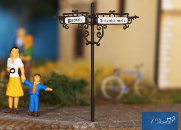 Preview: Anlagen-Architekt - 8005 - Straßenschilder antik (Bausatz) - Spur H0