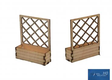 Anlagen-Architekt - 8952 - 2 Beete mit Rankgitter (Bausatz) - Spur H0 - ehemals Micro Welten 21-63