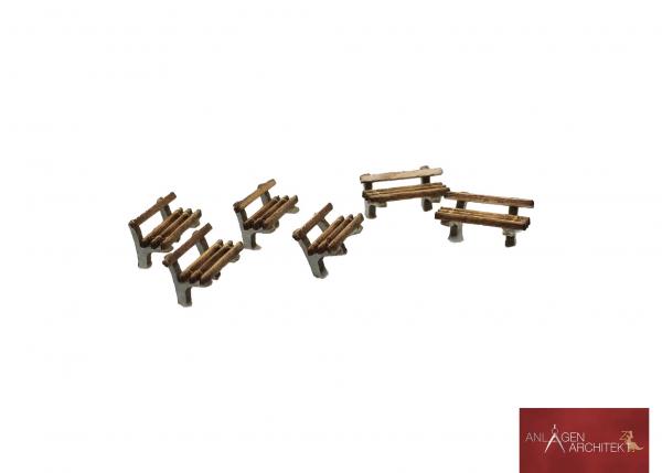 Anlagen-Architekt - 2948 / 31-65 - 6 Parkbänke (Bausatz) - Spur Z