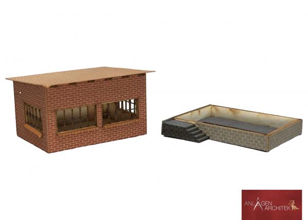 Anlagen-Architekt - 2972 - Weichenposten geziegelt (Bausatz) - Spur Z
