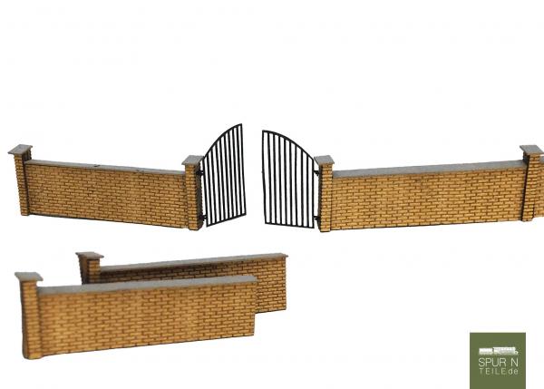 Anlagen-Architekt - 3922 - Friedhofsmauer mit Tor (Bausatz)