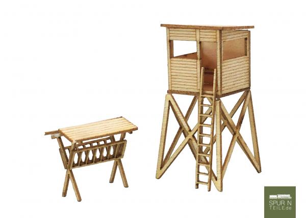 Anlagen-Architekt - 3927 - Hochsitz mit Futterkrippe N (Bausatz) - ehemals Micro Welten 02-41