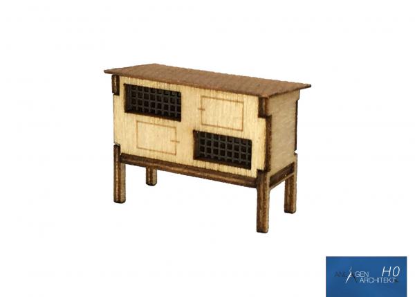 Anlagen-Architekt - 8936 / 21-33 - Hasenstall zweiständig (Bausatz) - Spur H0