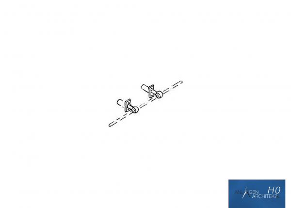 Weinert - 8463 - Griffstangenhalter in mittellanger Ausführung mit Flansch - Spur H0