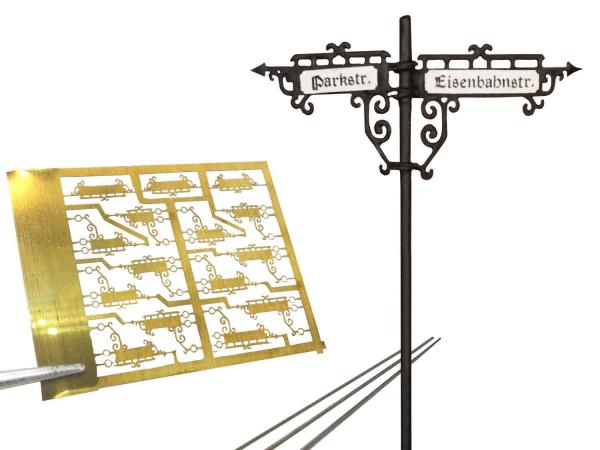 Anlagen-Architekt - 3012 - Antike Straßenschilder - Metallbausatz